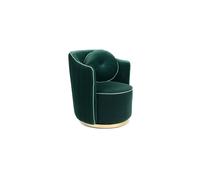 Fauteuil en velours vert foncé, pivotant, coussin amovible, uni, relax - Bold Monkey, Sassy - 71x71x82 cm