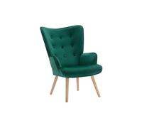 Fauteuil en velours vert VATELY