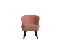 Fauteuil en velours vieux rose Sara