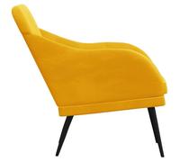 Fauteuil en velours - WIENS - Jaune - 63x76x80 cm - Style Scandinave Moderne - Cadre en métal - Rembourrage en mousse