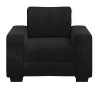 Fauteuil en velours - WIENS - Noir - 60 cm - 100 x 77 x 82 cm - Cadre robuste - Style Scandinave Moderne
