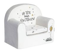 Fauteuil enfant déhoussable - Little-Band.fr - Etoile Filante - Velours soft boa - Blanc et noir - Vintage