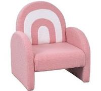 Fauteuil enfants - AIYAPLAY - canapé pour enfants en forme d'arc-en-ciel - en tissu pelucheux - pour garçons et filles - rose