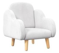 ZONEKIZ Fauteuil pour enfant design scandinave nuage grand confort avec piètement inclinés et tissu 46 x 51 x 55 cm blanc