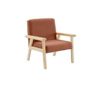 sweeek - Fauteuil Enfant en Bois et Tissu Bouclette Terracotta. ISAK L 47 x P 43.5 x H 50cm