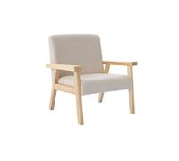 sweeek - Fauteuil Enfant en Bois et Velours côtelé crème. ISAK L 47 x P 43.5 x H 50cm