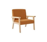 sweeek - Fauteuil Enfant en Bois et Velours côtelé Moutarde. ISAK L 47 x P 43.5 x H 50cm