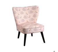 Fauteuil enfant en coton et bois Cygne rose
