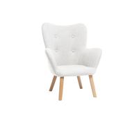 Fauteuil enfant en tissu gris polaire et bois clair baby bristol