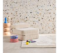 sweeek - Fauteuil Enfant en Velours côtelé dépliable. Couleur crème. L 66 x P 62 x H 43.5 cm