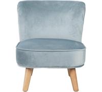 Roba Fauteuil enfant Lil Sofa – velours, style scandinave, pieds bois massif – Bleu clair