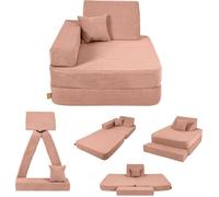 Fauteuil enfant modulable pour coin lecture cosy brique