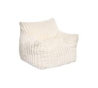 Fauteuil enfant Muzi compressé 70 cm fourrure côtelée blanc