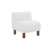 sweeek - Fauteuil Enfant Pieds arrondis Bois d'hévéa et Bouclette Blanche L 47 x P 56.5 x H 52.5cm - Angel