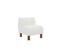 sweeek - Fauteuil Enfant Pieds arrondis Bois d'hévéa et Bouclette Blanche L 47 x P 56.5 x H 52.5cm - Angel