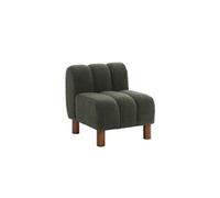 | Fauteuil enfant pieds arrondis bois d'hévéa et bouclette kaki L 47 x P 565 x H 525cm - Angel