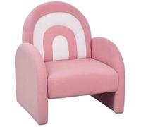 Fauteuil enfant design motif arc en ciel effet laine bouclé grand confort blanc rose Rose G
