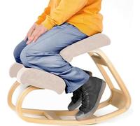 Fauteuil ergonomique à bascule avec assise à bascule - Tabouret orthopédique en bois de qualité et rembourrage en mousse pour soulager les douleurs du dos et du cou à domicile ou au bureau