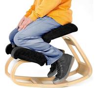 Fauteuil ergonomique à bascule avec assise à bascule - Tabouret orthopédique en bois de qualité et rembourrage en mousse pour soulager les douleurs du dos et du cou à domicile ou au bureau