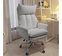 Fauteuil Ergonomique inclinable en Cuir PU pour Bureau à Domicile, Jeux vidéo, étude et Salon - Dossier réglable pour Un Confort Optimal (sans Repose-Pieds, Gris)