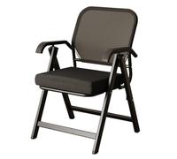 Fauteuil ergonomique pliable en maille pour bureau, réunion, conférence et salle de formation, chaise de réception empilable avec support dorsal rebondissant (noir)