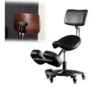 Fauteuil ergonomique réglable en hauteur avec dossier - Tabouret roulant pour massage, spa, clinique dentaire - Amélioration de la posture et du confort