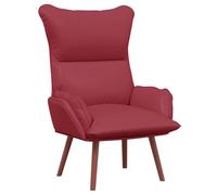 Fauteuil Ergonomique Rouge Vin avec Accoudoirs Rembourrés - Mobilier Moderne Tapissé pour Un Confort Optimal dans Le Salon, Lecture Intérieure, Siège Douillet Stylé