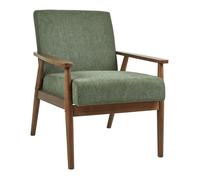 Fauteuil ESRUM Tissu Vert/ Marron foncé