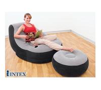 Fauteuil et pouf Ultra Lounge INTEX - Gris - Design tendance - Confortable et stable