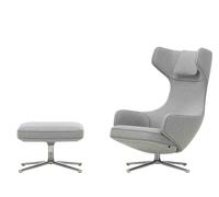 Grand Repos Fauteuil + Ottoman Vitra Poli Cosy Caillou gris - 4055737074462