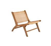Fauteuil ethnique en bois teck massif et cannage en rotin naturel HAMMA
