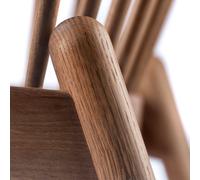 Fauteuil étoffe J166 Jørna structure fumé smoked oiled oak base