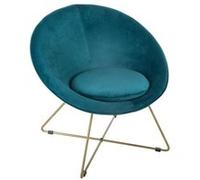 Fauteuil Evan canard piètement doré Atmosphera Bleu G