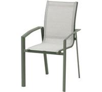 Hespéride - Fauteuil de Jardin Empilable Axant Vert Olive et Vert Laurier Anti-Rouille Texaline Léger Facile à Ranger Mobilier pour Terrasse Balcon
