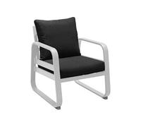 Proloisirs - Fauteuil extérieur lounge en aluminium Tonio blanc Blanc