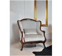 Fauteuil Fauteuil à oreilles Assise Gris Assise Velvet Luxe Salon Classiqueе Bois Nouveau
