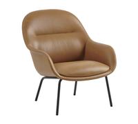 Fauteuil Fiber Lounge rembourré avec base tubulaire cuir WxHxD 75x88,1x83,3cm