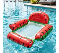 Fauteuil Flottant Gonflable pour Piscine, Transat de Bronzage en Maille Motif Fruits, Radeau Aquatique Pliable pour Piscine, Plage, Lac et Fêtes Estivales(Watermelon)