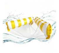 Fauteuil Flottant Pour Piscine - Hamac Gonflable À Rayures 2-En-1 | Fauteuil Flottant Convertible En Lit De Voyage | Convient pour l'Eau Lac Mer Plage Étang Rivière Intérieur Extérieur Camping