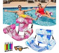 Fauteuil Flottant pour Piscine, Siege Piscine Gonflable, Fauteuil Piscine Semi Immergé, 4 en 1 Chaise Gonflable Piscines avec Dossiers Confort, Idéal pour Été, Plage et Vacances