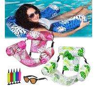 Fauteuil Flottant pour Piscine, Siege Piscine Gonflable, Fauteuil Piscine Semi Immergé, 4 en 1 Matériau PVC Résistant, Chaise Longue Flottante,Pliable pour La Natation,Le Bronzage,Fêtes D'été