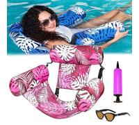 Fauteuil Flottant pour Piscine, Siege Piscine Gonflable, Fauteuil Piscine Semi Immergé, 4 en 1 Matériau PVC Résistant, Chaise Longue Flottante,Pliable pour La Natation,Le Bronzage,Fêtes D'été