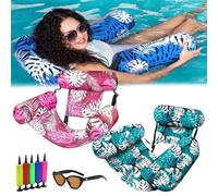 Fauteuil Flottant pour Piscine, Siege Piscine Gonflable, Fauteuil Piscine Semi Immergé, 4 en 1 Matériau PVC Résistant, Chaise Longue Flottante,Pliable pour La Natation,Le Bronzage,Fêtes D'été