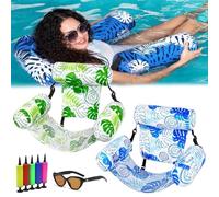 Fauteuil Flottant pour Piscine, Siege Piscine Gonflable, Fauteuil Piscine Semi Immergé, 4 en 1 Matériau PVC Résistant, Chaise Longue Flottante,Pliable pour La Natation,Le Bronzage,Fêtes D'été