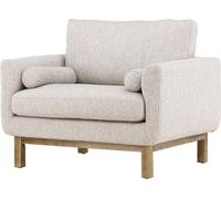 FAUTEUIL FURNLUX Olympos Gris Et Chêne 109cm / Couleur principale : Gris / Dimensions : 109 x 88 x 90 cm