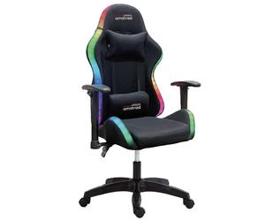 Fauteuil Gamer Amstrad AMS-LED-FUSION-BK LED 366 effets Télécommande Dossier inclinable Noir