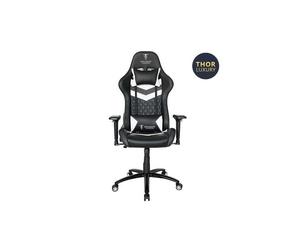 Fauteuil gaming Alpha Omega Players Berserker Thor Luxury dossier haut 4D vérin classe 4 160 kg Noir et Blanc