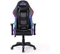 Fauteuil gaming Amstrad ELITE-LED-GORILLA - Noir et gris - Eclairage LED 576 effets avec Télécommande et Accoudoir 2D Noir G