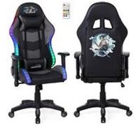Amstrad Fauteuil gaming ELITE-LED-SAMURAI - Noir/Gris - LED 576 effets, télécommande, accoudoir 2D