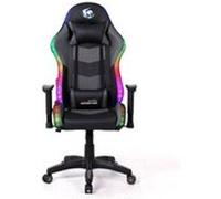 Amstrad Fauteuil Gaming Elite-LED-Soccer - Noir et Gris - Eclairage LED 576 Effets - Télécommande - Accoudoir 2D